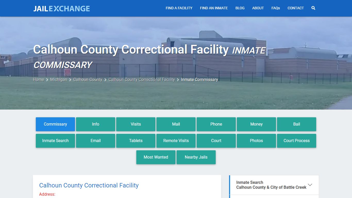 Calhoun County Correctional Facility Inmate Commissary - Jail Exchange